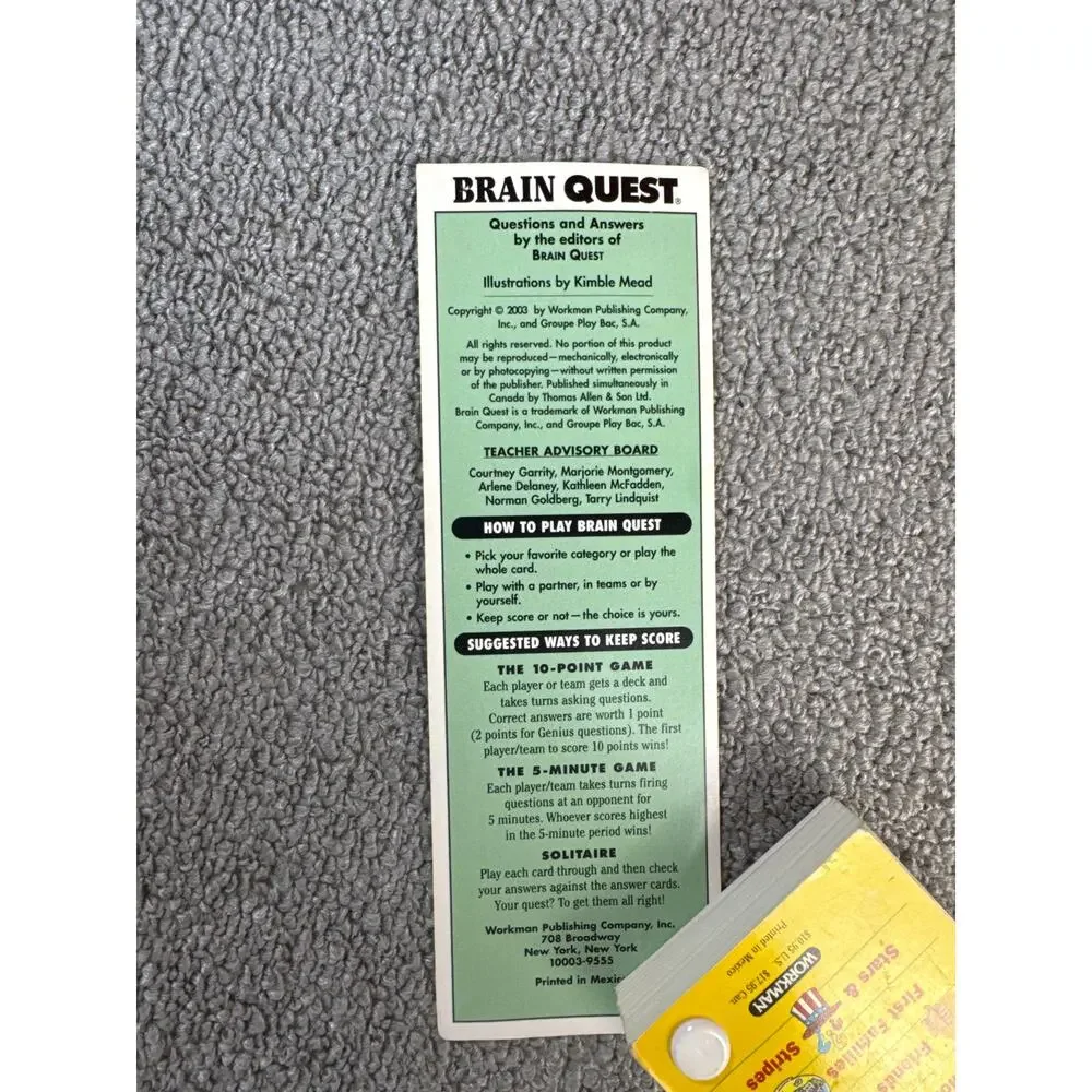 Brain Quest President Question and‎ Answers Educational History Ages 9+